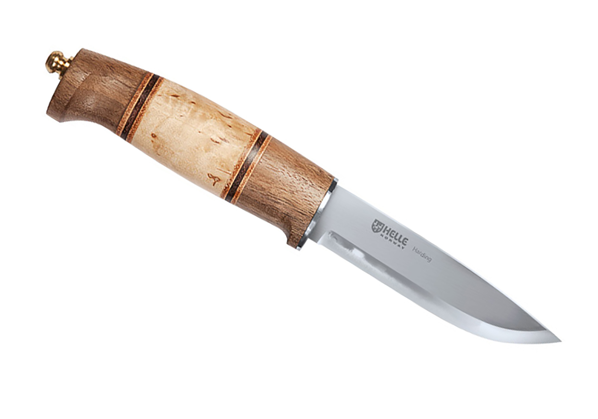 helle norway harding birch walnut fixed blade knife