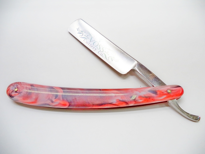 Voss Cutlery Co. Germany Strawberry Straight Razor Red Hill Cutlery
