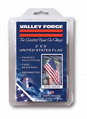 Valley Forge US American Flag 3/'x5/' Poly//Cotton 100/% Made in the USA