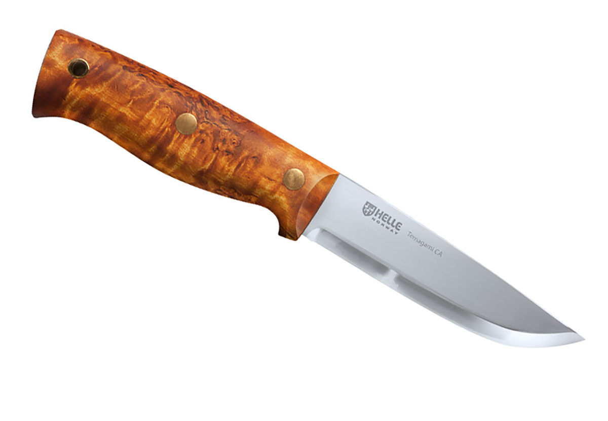Helle Norway Temagami Carbon Curly Birch Fixed Blade Knife | Red Hill ...