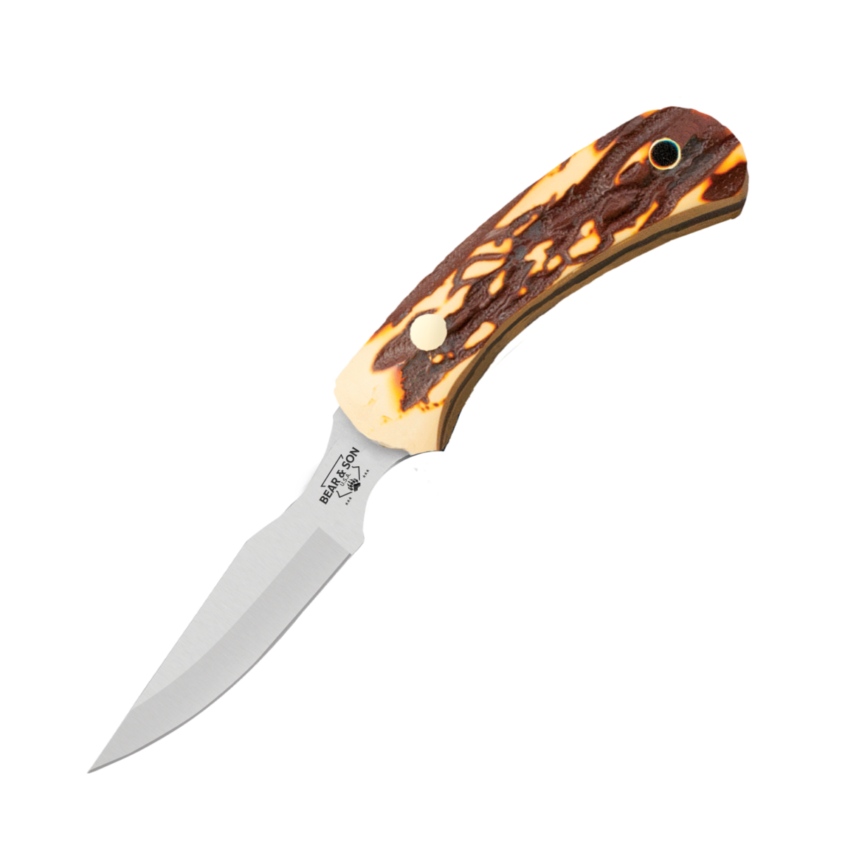 Bear Stag Delrin Ergonomic Caper w/ Sheath