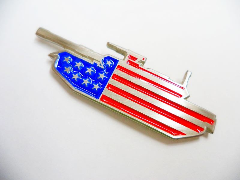 American Flag M1A Tank Flag Pewter Pin
