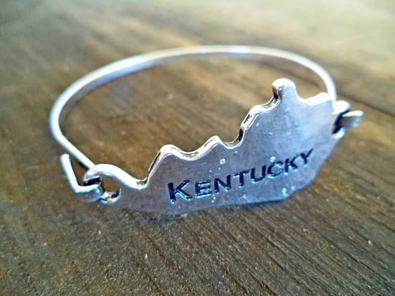 Silver Stamped State of Kentucky Bracelet