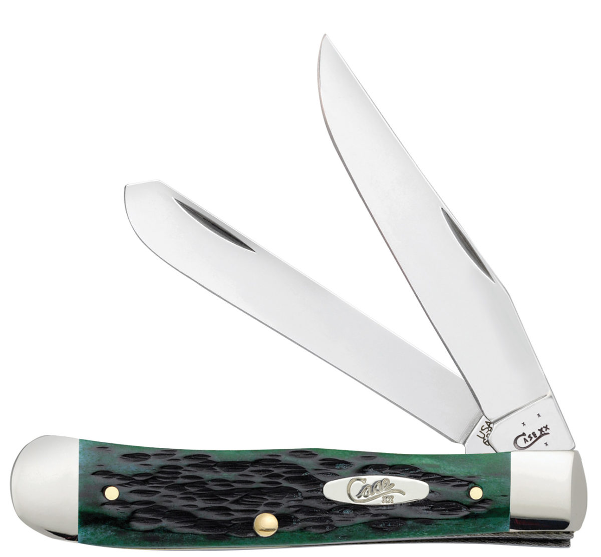 Case Pocketworn Bermuda Green Bone Trapper Knife