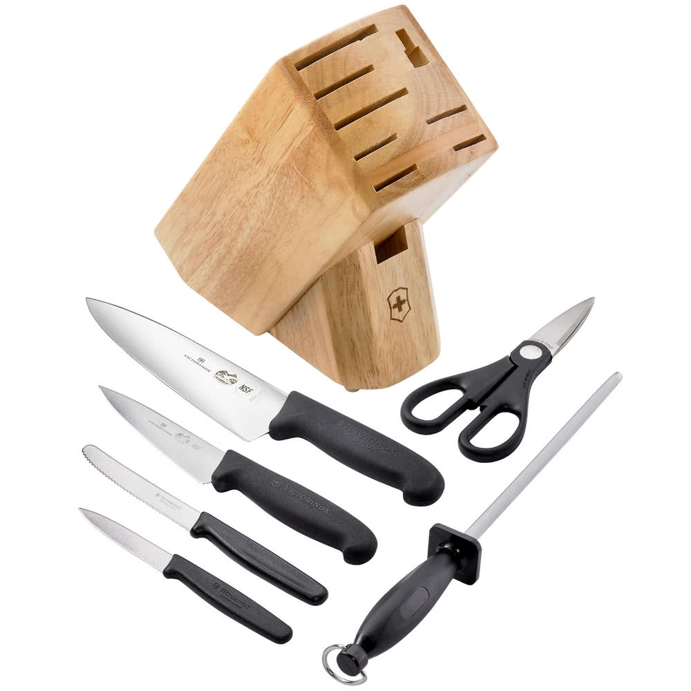Victorinox Black Fibrox 7 Piece Kitchen Block Set - Image 2