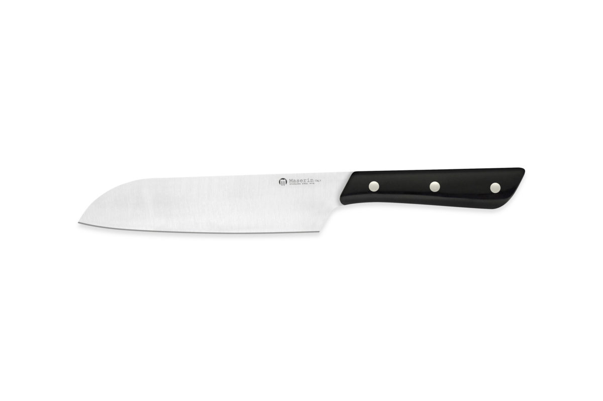Maserin Black POM 7″ Santoku Kitchen Knife