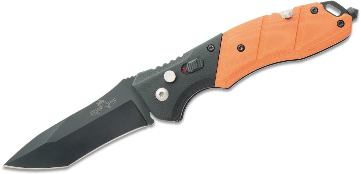 Bear OPS Orange G10 Bold Action V Auto Rescue Knife