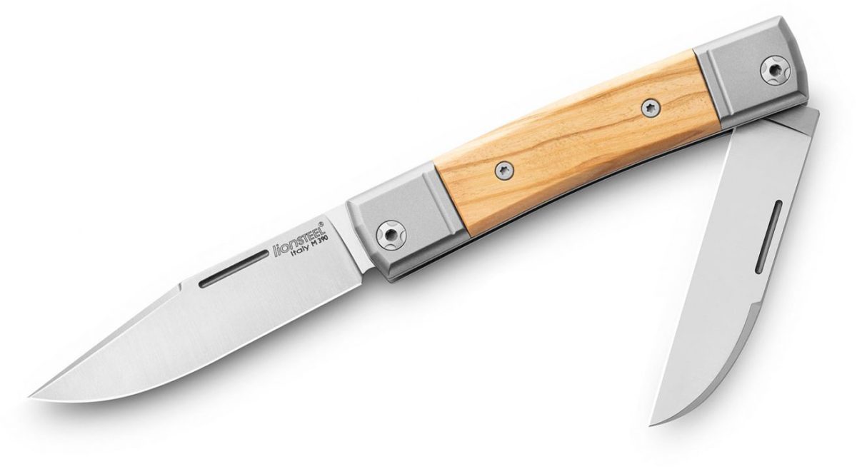 LionSteel 2 Blade Olive Wood BestMan Traditional Knife