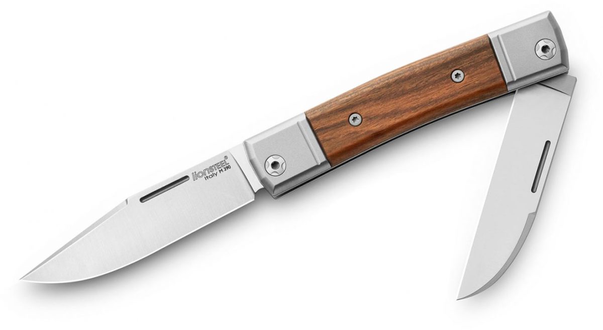 LionSteel 2 Blade Santos Wood BestMan Traditional Knife