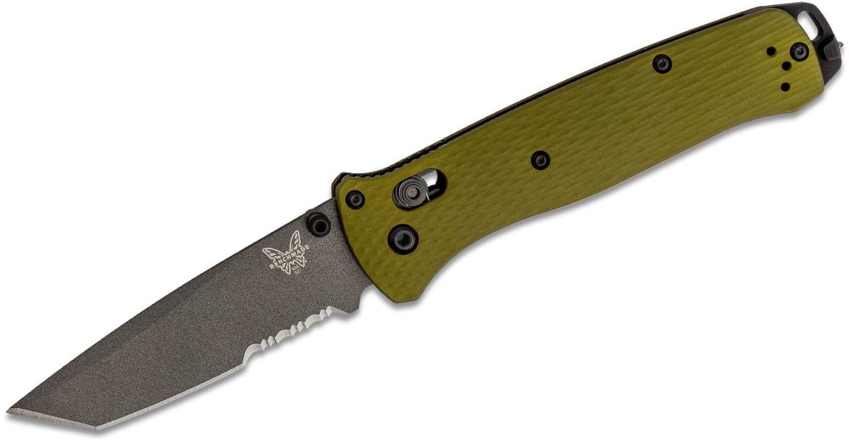 Benchmade 537SGY-1 Woodland Green Serrated Tanto Bailout