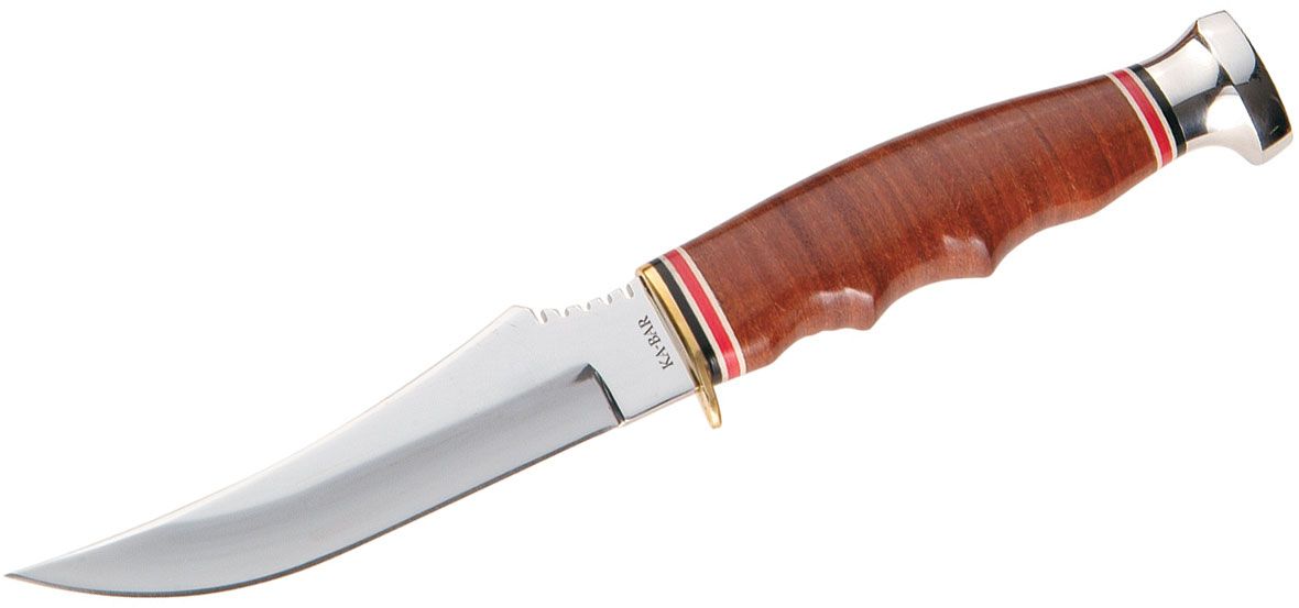 KABAR Stacked Leather Skinner Knife 1233 Red Hill Cutlery