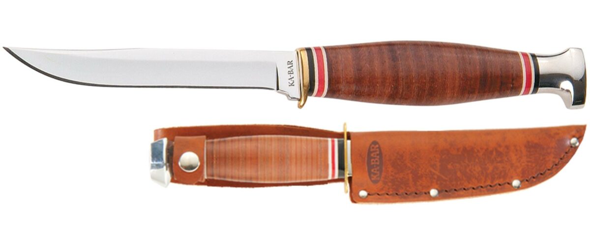 KA-BAR Stacked Leather Little Fin Knife 1226