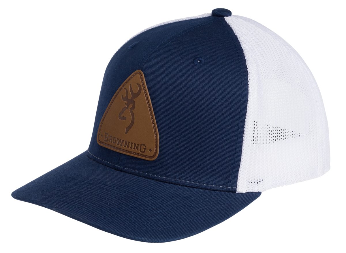 Browning Leather Patch Navy Blue Hat