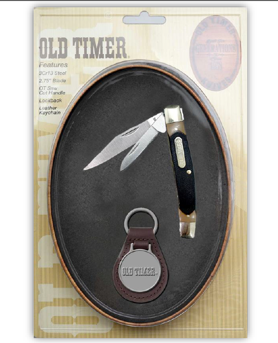 Schrade Old Timer Trapper & Key Chain Gift Set