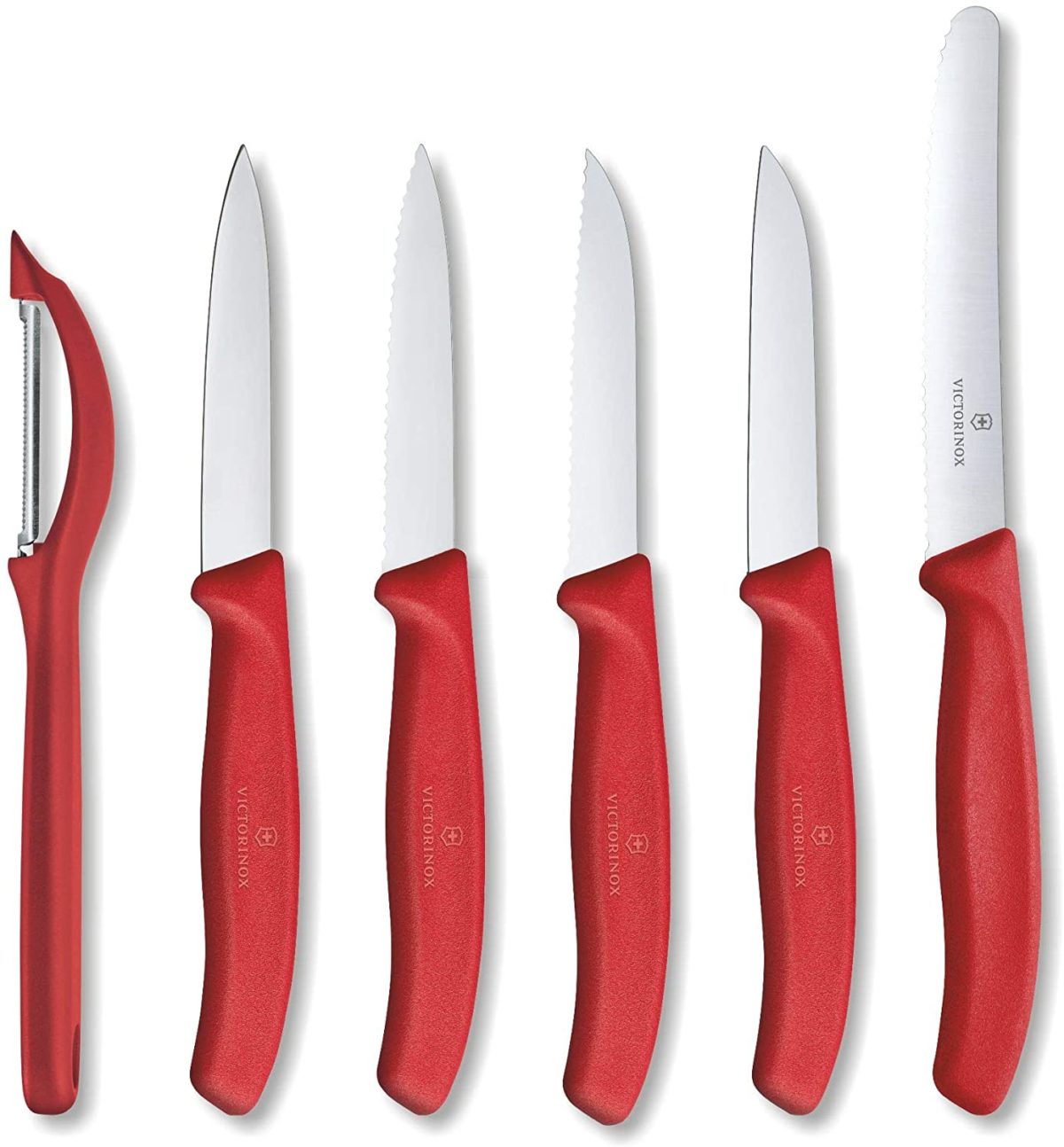 Victorinox Red Paring Knife 6 Piece Set