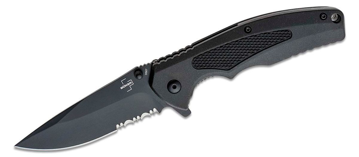 Boker Plus Black Assisted Gemini Flipper (serrated)