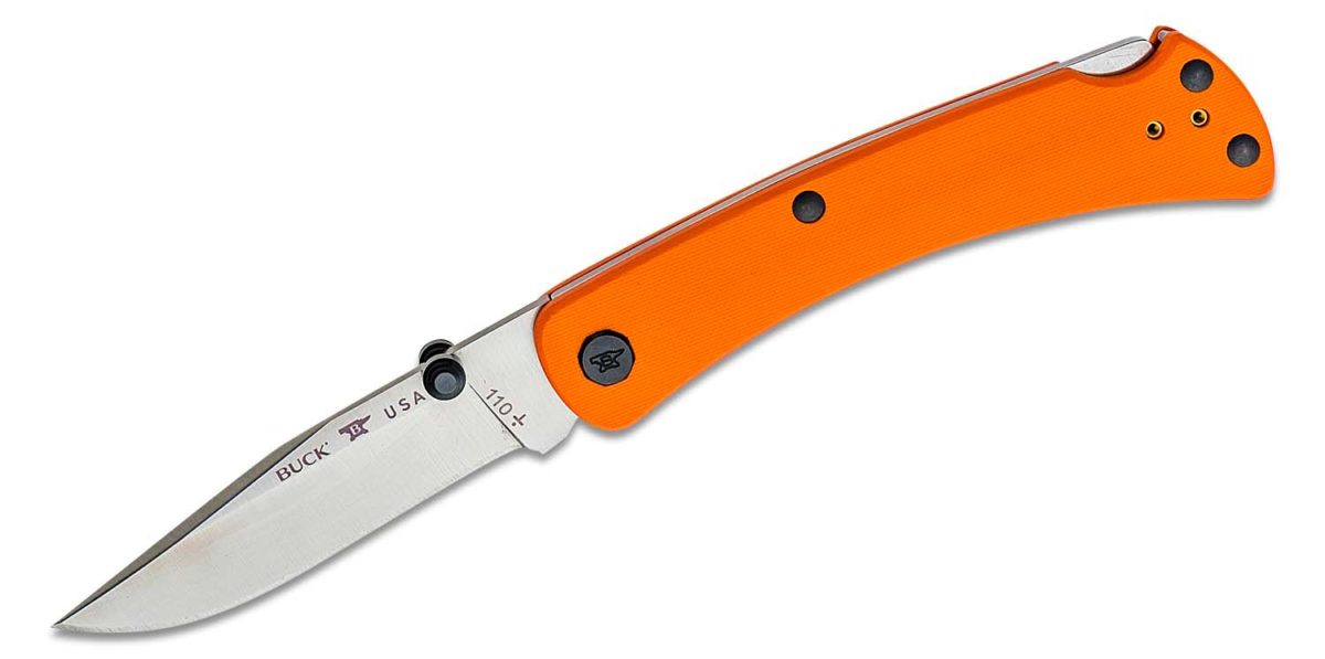 Buck Orange G10 Slim Pro 110 TRX Folding Hunter - Red Hill Cutlery