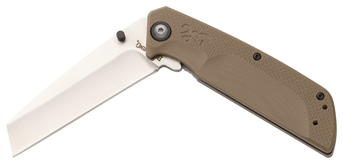 Browning Tan G10 D2 Plateau Assisted Open Flipper