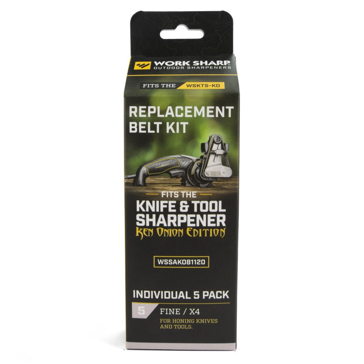 Work Sharp White X4 Fine 3000 Grit Replacement Belt Kit for WSKTS-KO Ken Onion Edition, 5 Pack