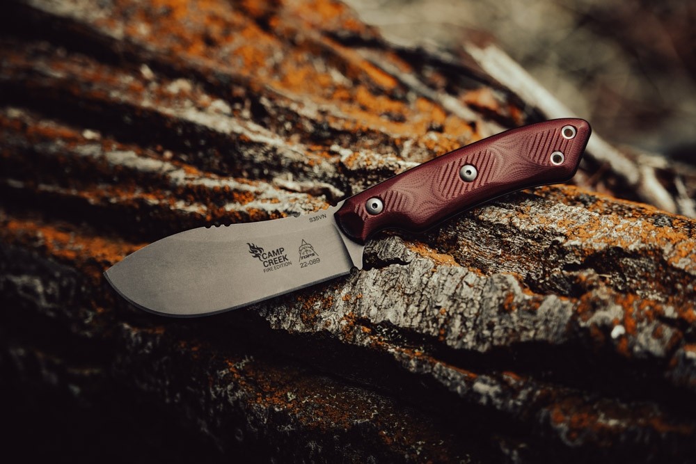 TOPS Black Red G10 Camp Creek Fire Edition Skinner - Image 3