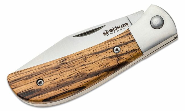 Boker Magnum Zebra Wood Kids Slipjoint Red Hill Cutlery boker-magnum-zebra-wood-kids-slipjoint-red-hill-cutlery