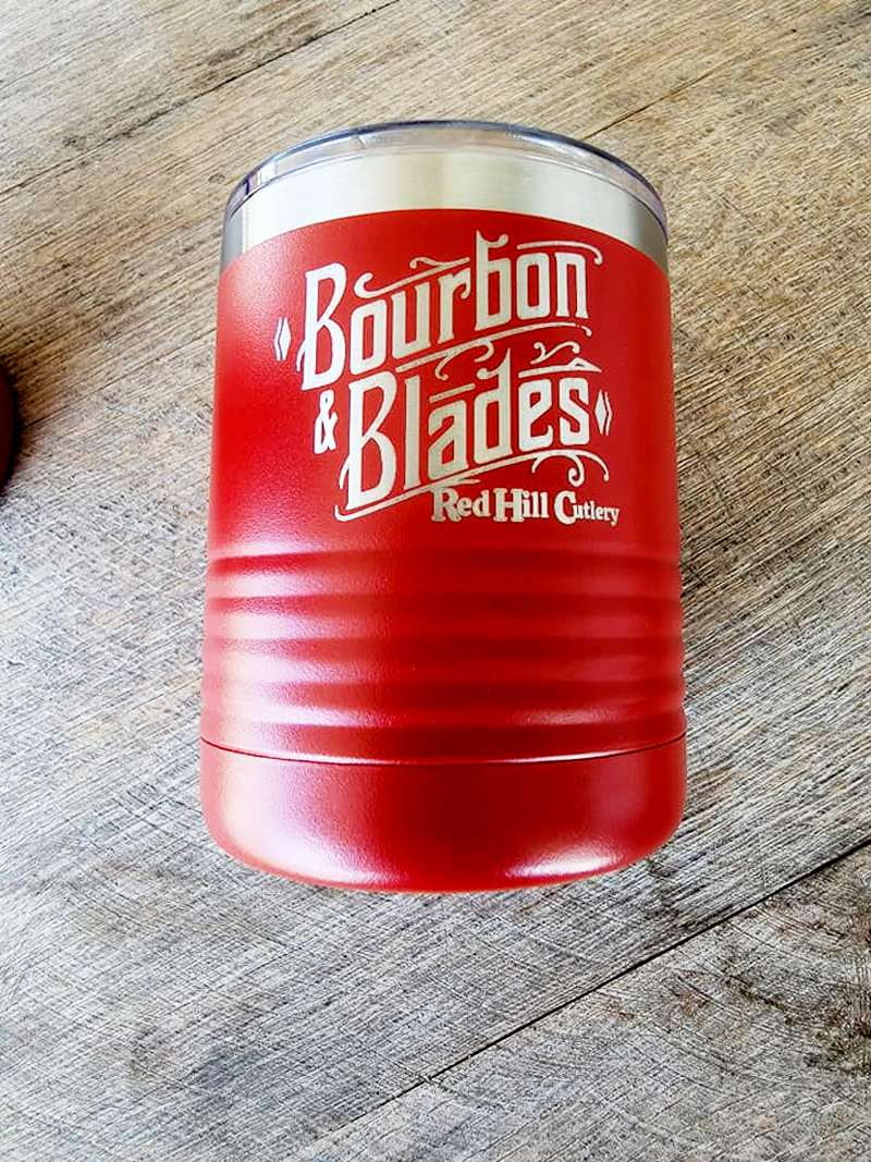 Bourbon & Blades 10oz Red Tumbler