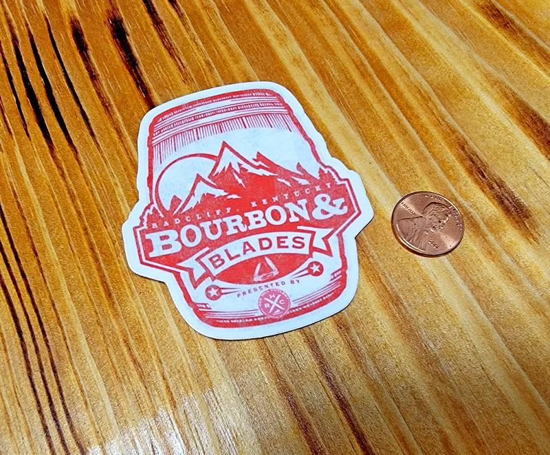 Bourbon & Blades Barrel Sticker