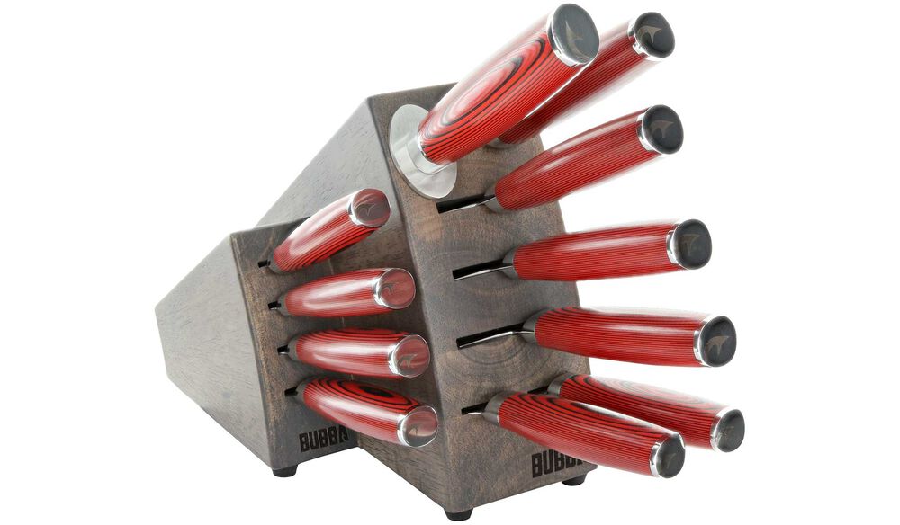 Bubba Red G10 12 Piece Kitchen Block Set