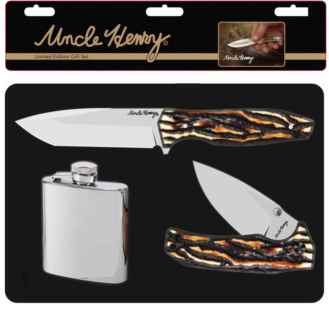 Uncle Henry Wood Hunter & Folder Gift Set - Red Hill Cutlery