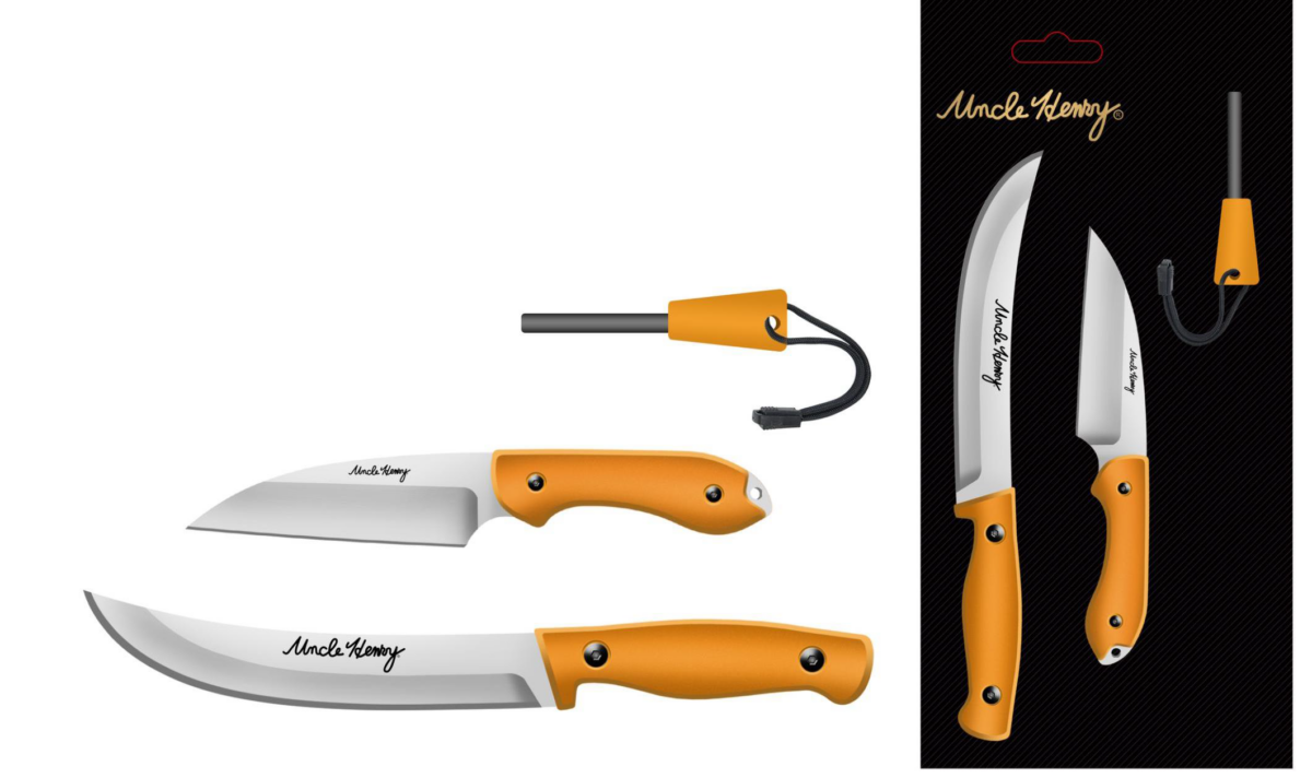 Uncle Henry Orange Cleaver & Fixed Blade Gift Set