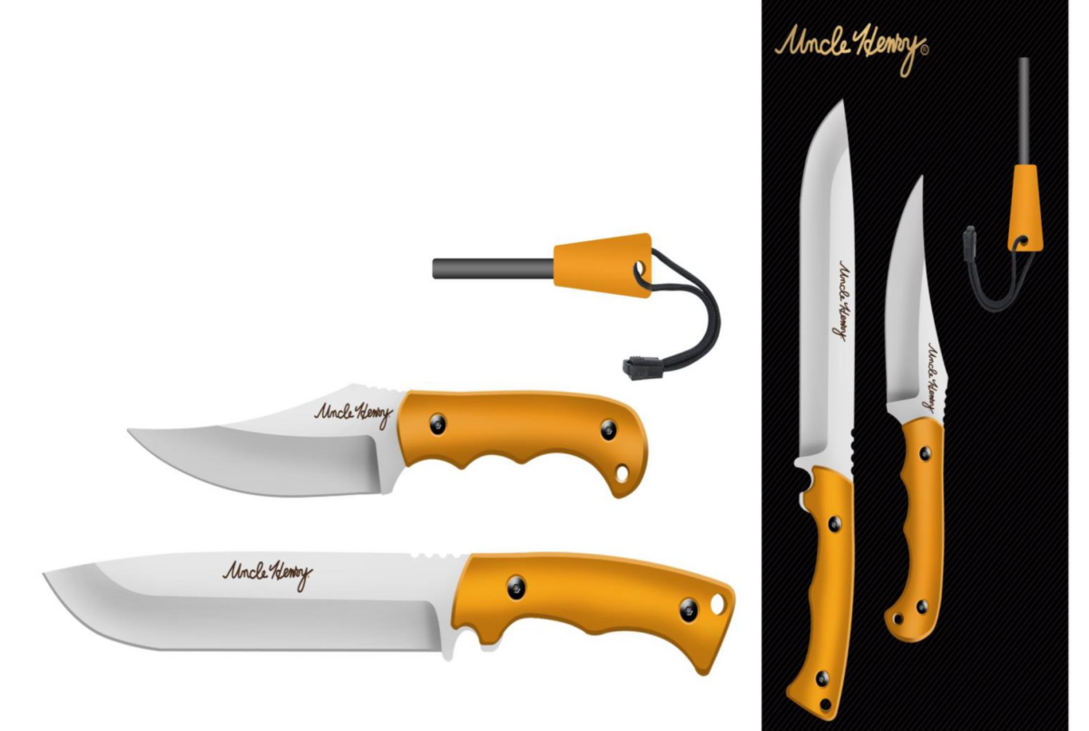 Uncle Henry Orange Clip Point & Fixed Blade Gift Set