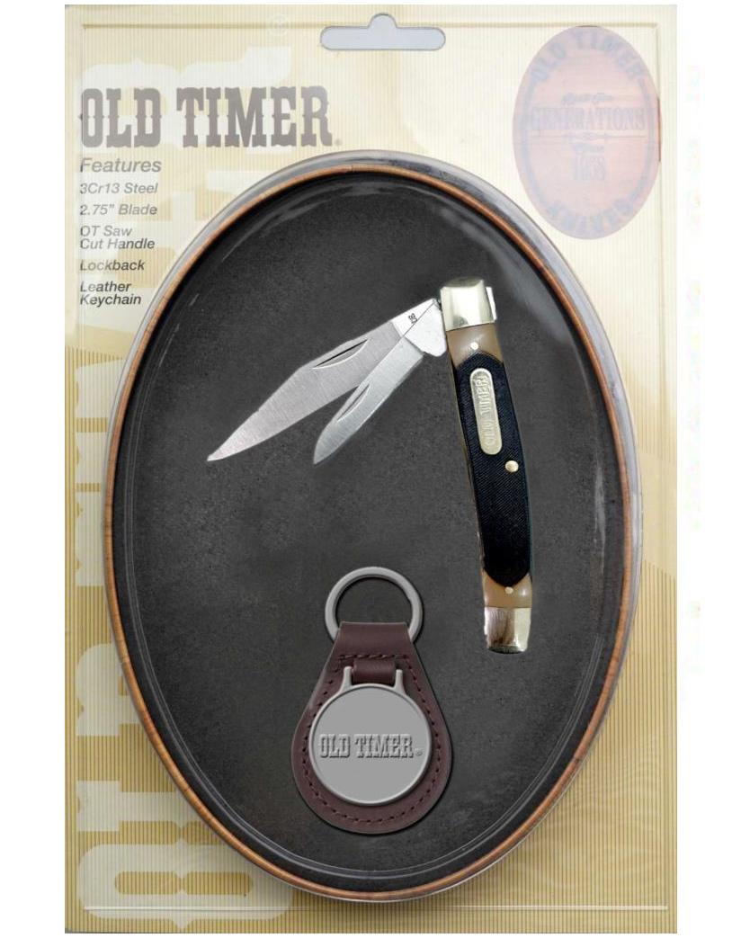 Schrade Old Timer Jack Knife & Key Chain Gift Set