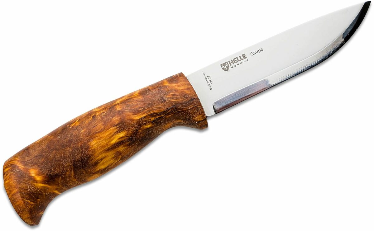 Helle Norway Gaupe Curly Birch Fixed Blade