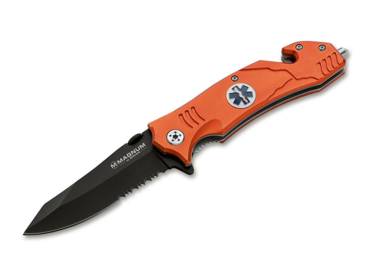 Boker Magnum Tactical Orange EMS Rescue Knife
