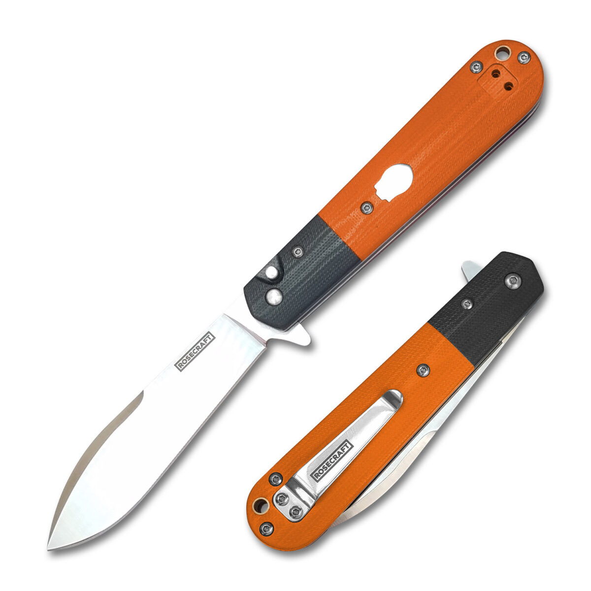 Rosecraft Blades Black Orange G10 Castorea Flipper