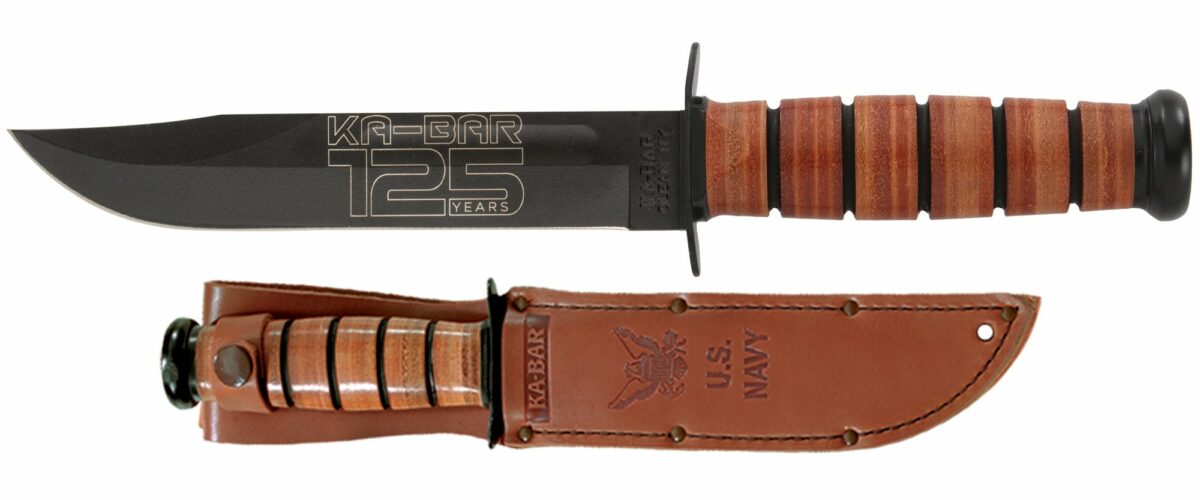 KA-BAR 125th Anniversary Leather Handle Knife USN