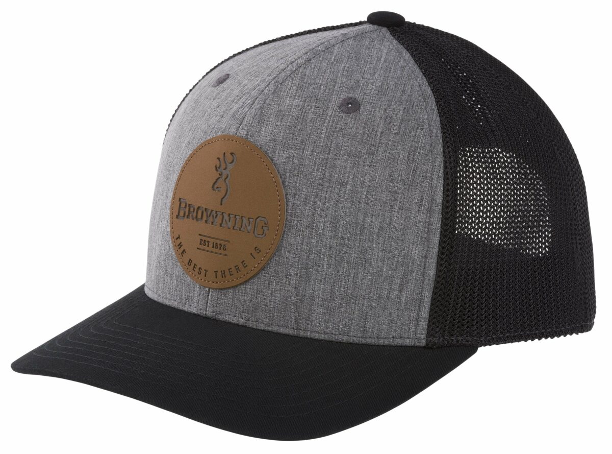 Browning Leather Logo Carbon Review Hat
