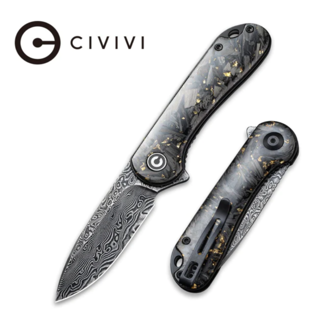 Civivi Shred Carbon Fiber Damascus Elementum