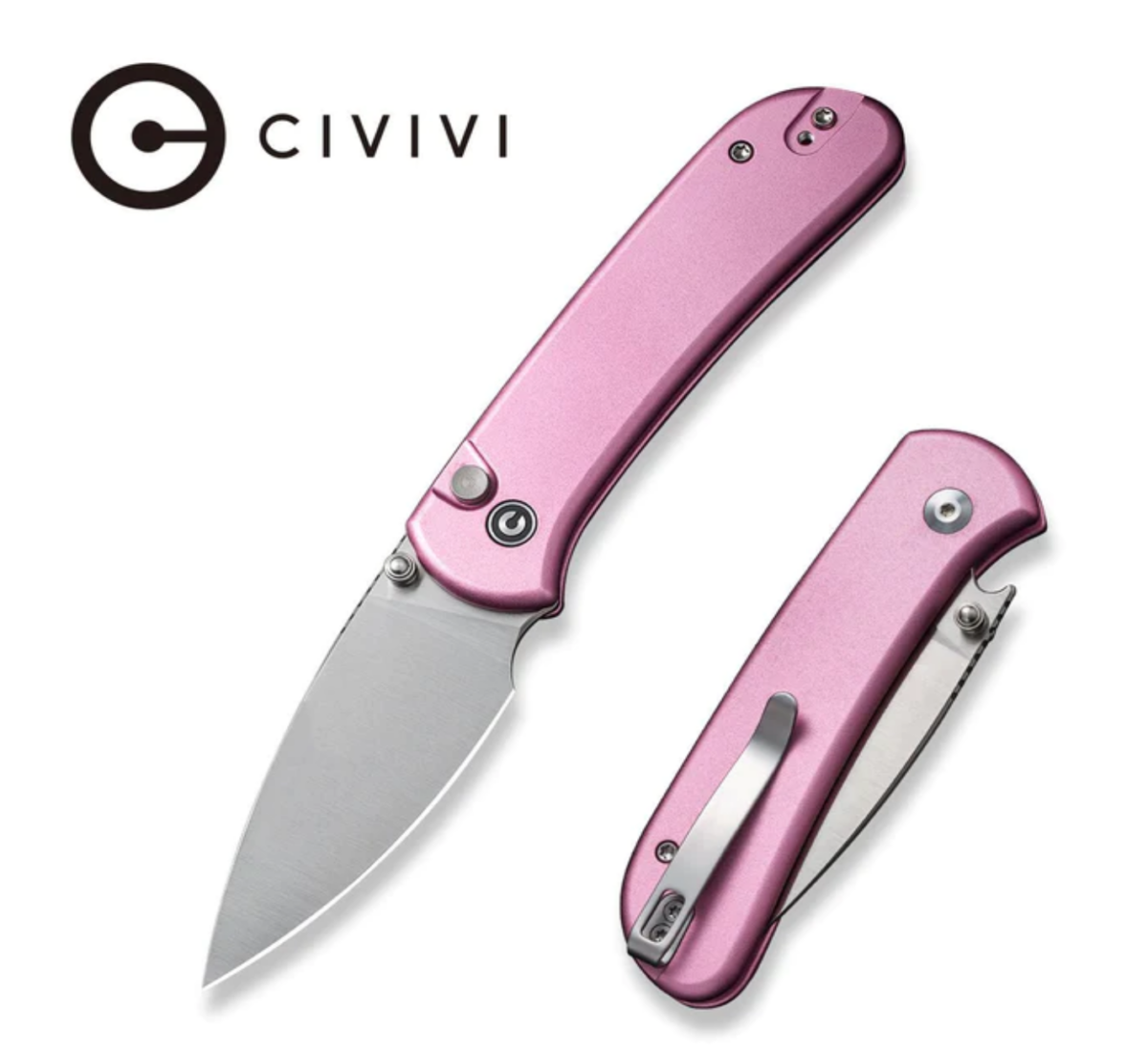 Civivi Pink Aluminum Qubit Button-Lock