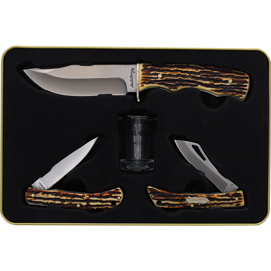 Uncle Henry Staglon 3 Knife Gift Tin Set - Red Hill Cutlery