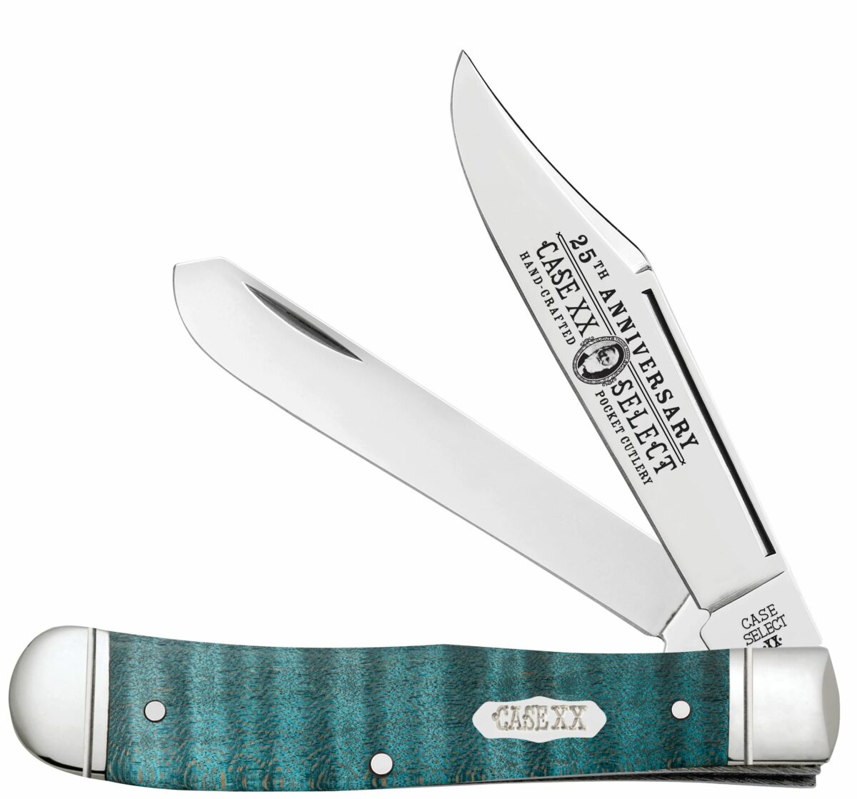 Case XX Select 2023 Turquoise Curly Maple Trapper