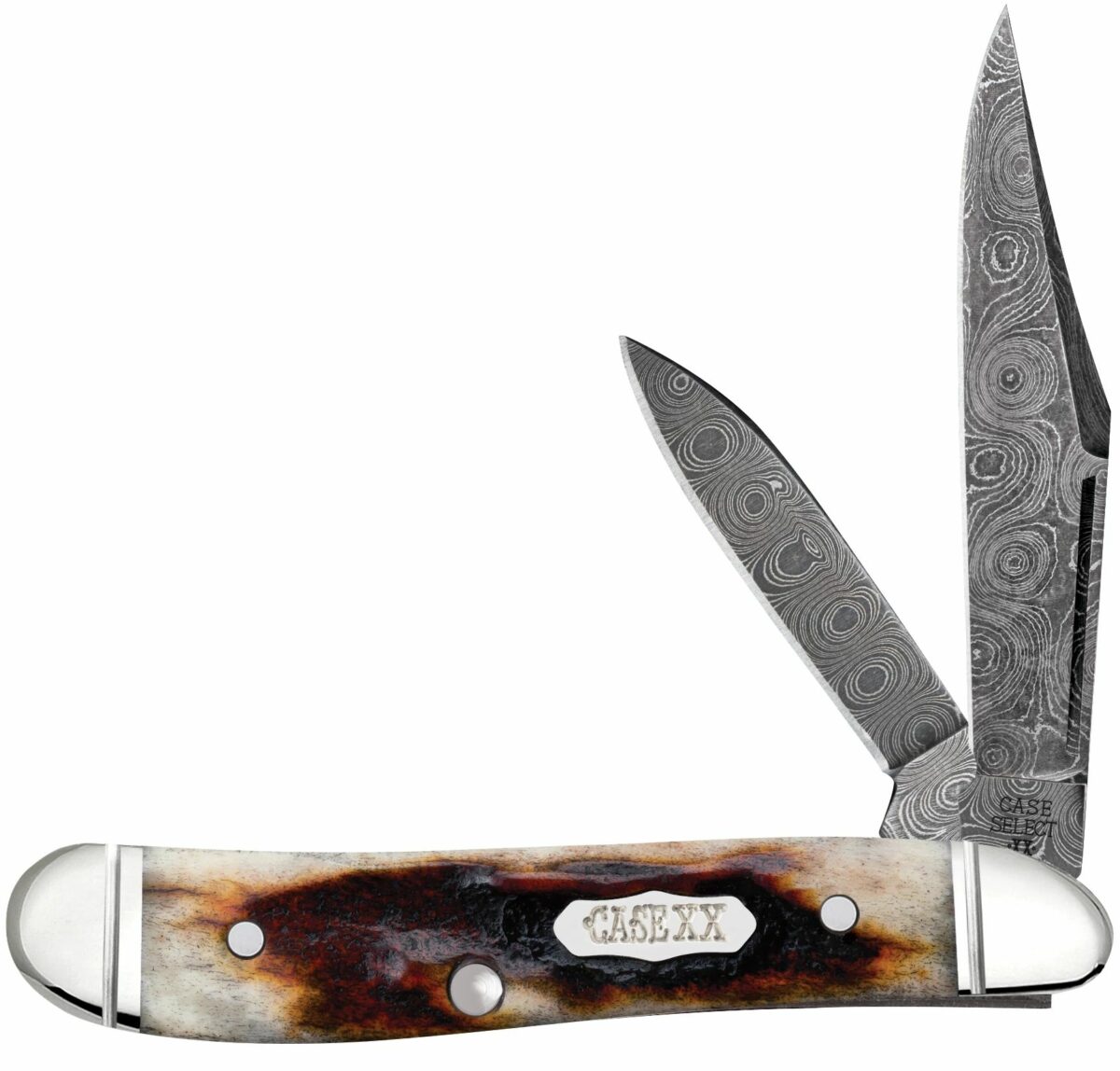 Case XX Select 2023 Red Stag Damascus Peanut