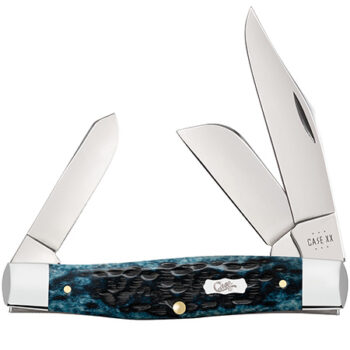 Case Pocketworn Mediterranean Blue Bone Large Stockman