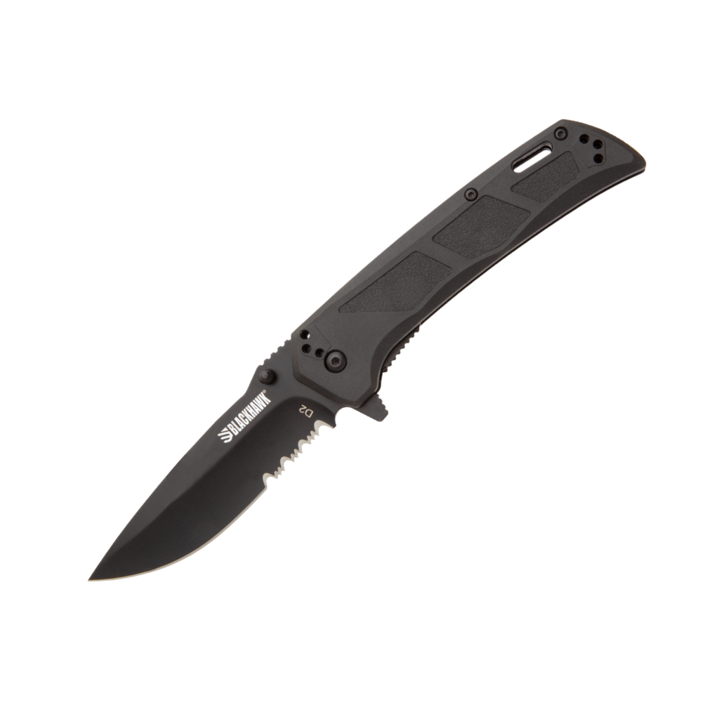 Blackhawk® Black Zytel Bunker Buster Flipper Serrated - Red Hill Cutlery