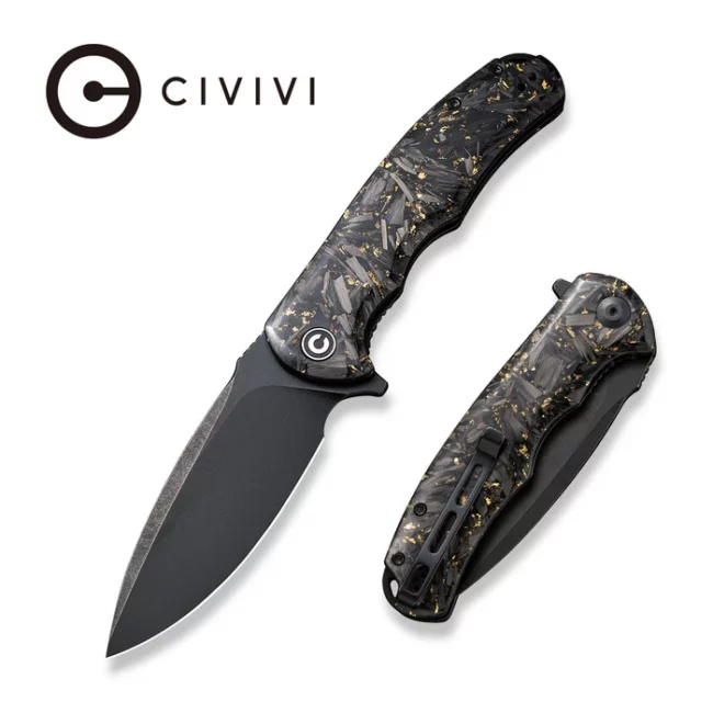 Civivi Carbon Fiber and Gold Praxis Flipper