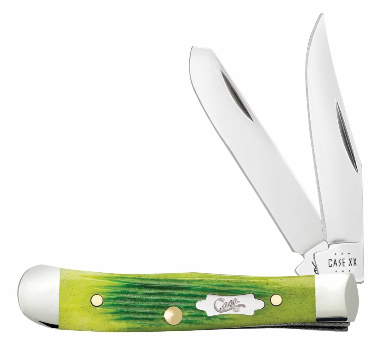 Case Lime Green Barnboard Bone Tiny Trapper