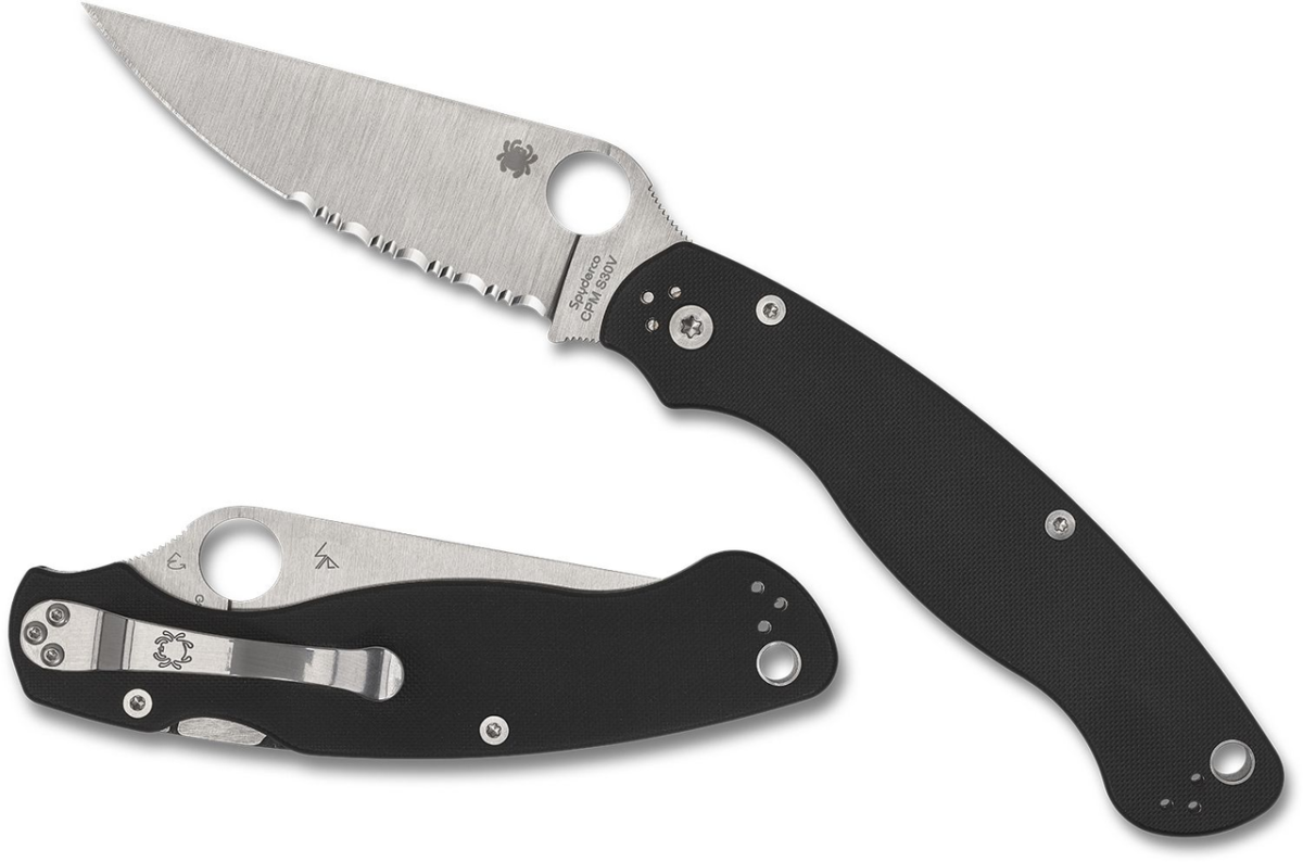 Spyderco Black G10 Military 2 Serrated Compression Lock