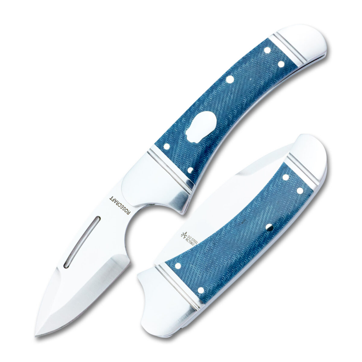 RoseCraft Blades Blue Micarta Zambezi Knife