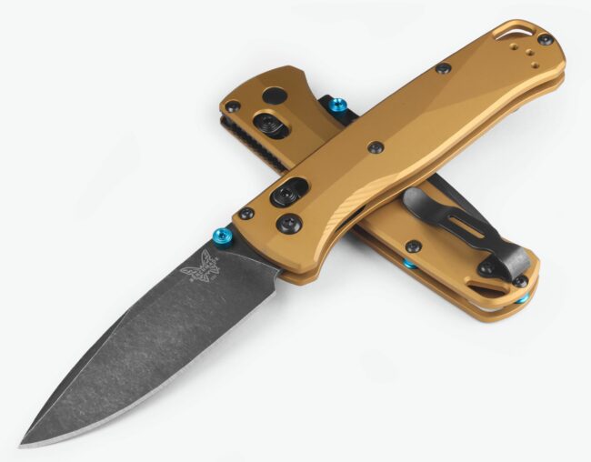 Benchmade Burnt Brass Aluminum DLC Bugout