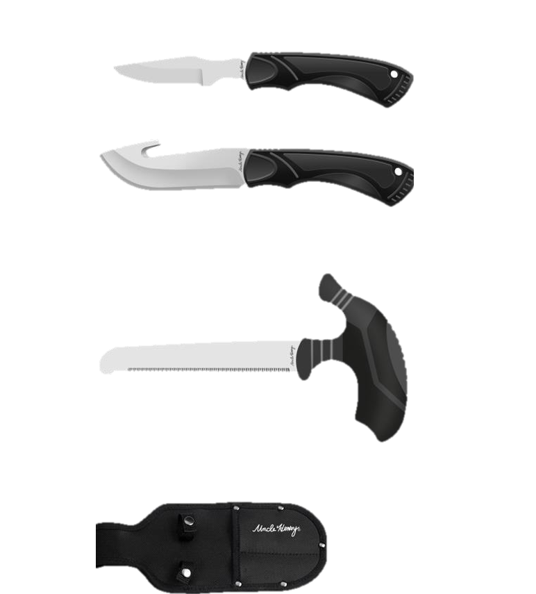 Schrade Uncle Henry Black 3-Piece Hunting Kit - Image 2